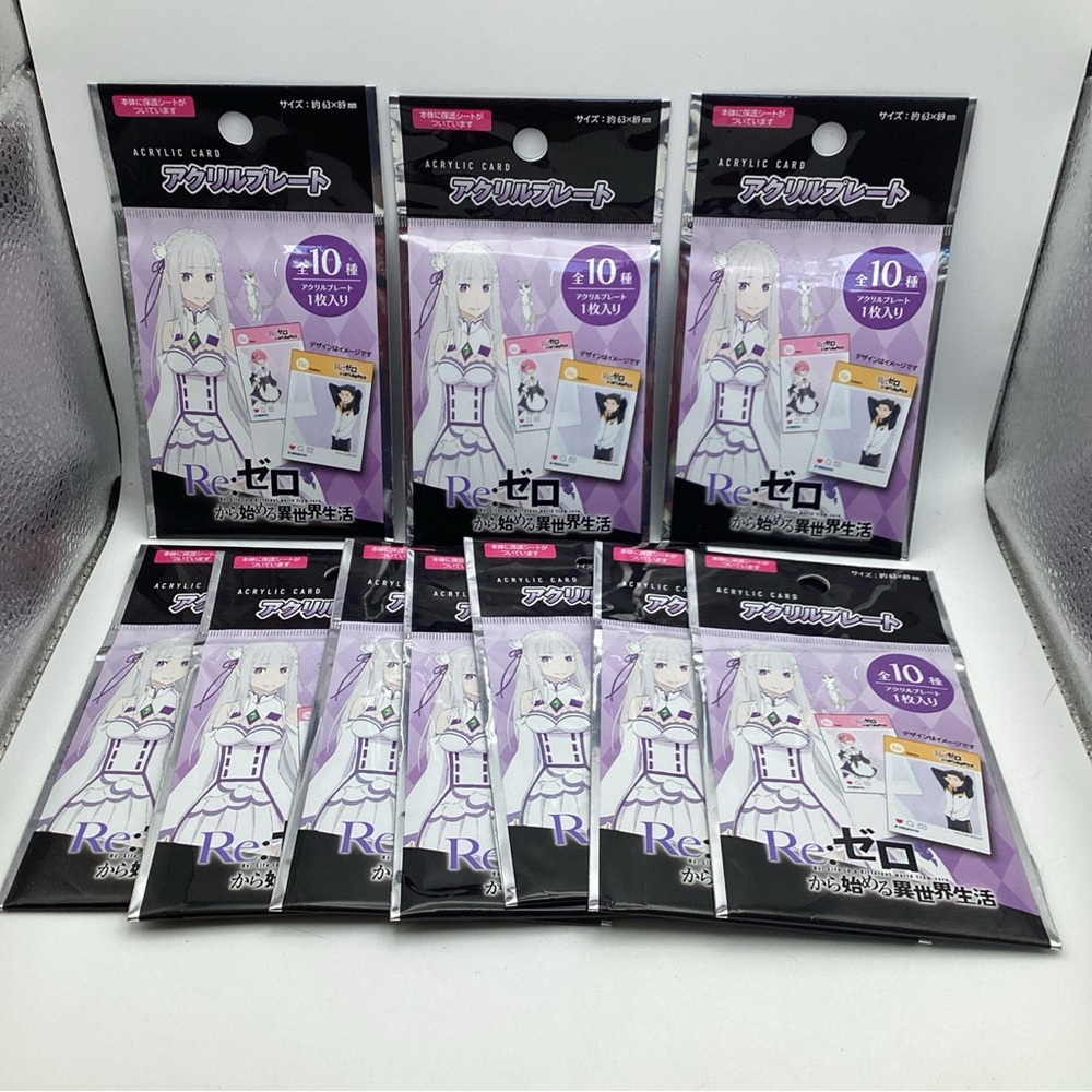 10 X Re Zero Starting Life In Another World Blind Bag Acrylic Card Brand New